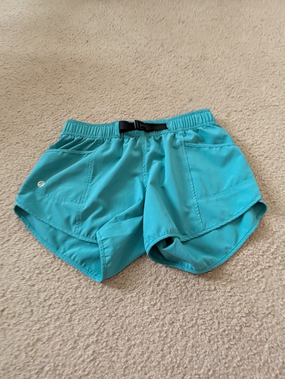 Nani Teal Workout Shorts with Elastic Waist